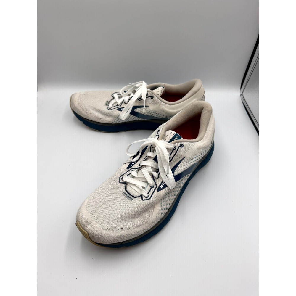Brooks Glycerin 18 1103291D178 Mens US 13 D Sneaker White Blue Running Shoes